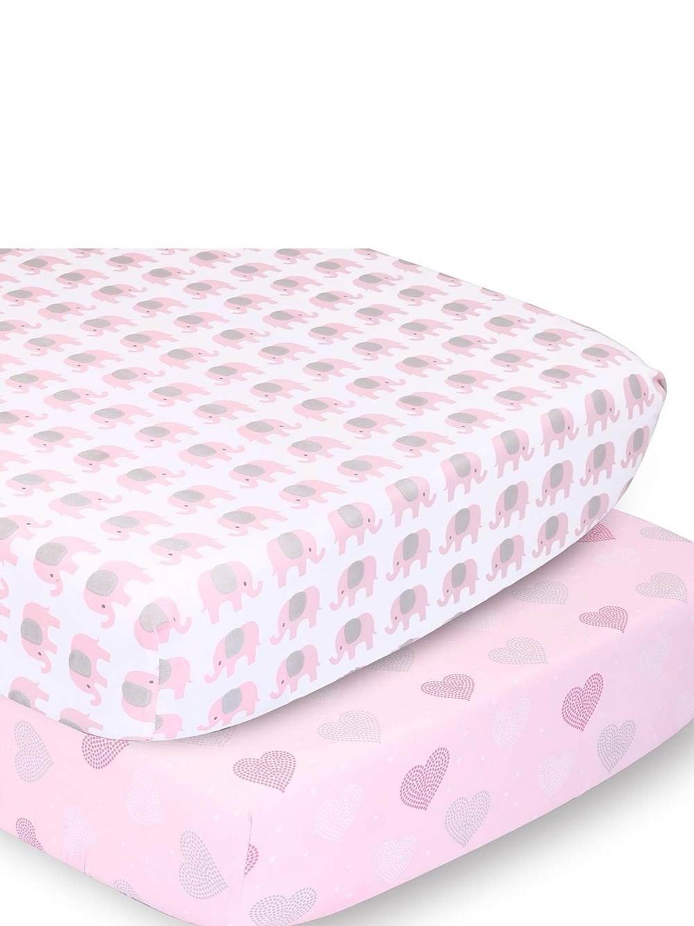 Pink Elephant Print Fitted Crib Sheet - Baby Pink